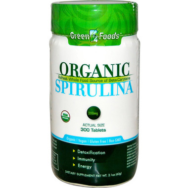 Green Foods Spirulina Organic 200 mg (1x300 Tablets)