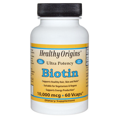 Healthy Origins Biotin 10,000 mcg (60 Veg Caps)