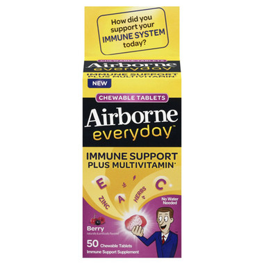 Airborne Everyday Chewable Multivitamin Tablets Berry (1x50 Count)