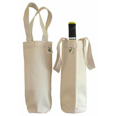 ECOBAGS Canvas Wine Bag (1 bottle) 6.5x12 Recycled Cotton (1 Bag)