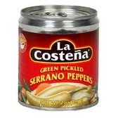 La Costena Green Pickled Whole Serrano Pepperss (24x7Oz)