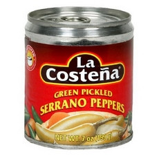La Costena Green Pickled Whole Serrano Pepperss (24x7Oz)