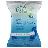 Grab Green Wet Dryer Sheet Fragrance Free (6x32 CT)