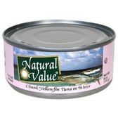 Natural Value Yellowfin Tuna No Salt Chunk In Water (24x6Oz)