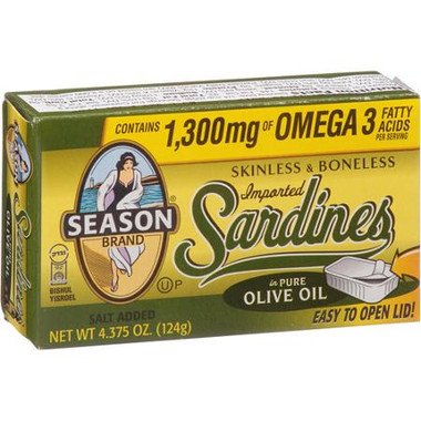 Seasons Sardines Skinless Boneless Olive Oil (25x3.75Oz)