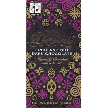 Divine Chocolate Dark With Fruit & Nuts (10x3.5 Oz)