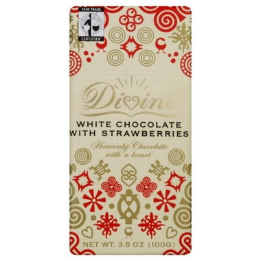 Divine Chocolate White With Strawberries (10x3.5 Oz)