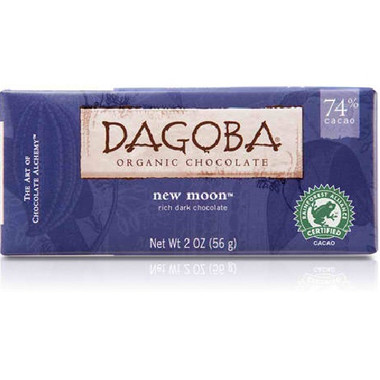 Dagoba Chocolate Moon Dark Chocolate Bar 74% (12x2 Oz)