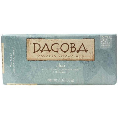 Dagoba Chocolate Chai Milk Chocolate Bar 37% (12x2 Oz)