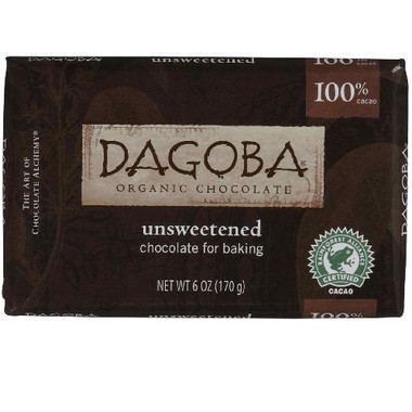 Dagoba Chocolate Unsweetened Dark Chocolate Baking Bar (10x6 Oz)