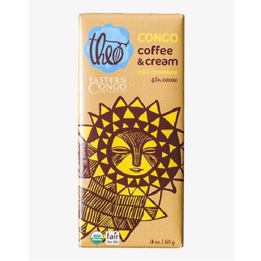 Theo Chocolate Coffee & Cream 45% Milk Choc. (12x3 OZ)