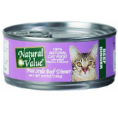 Natural Value Pate Beef Cat Food (24x5.5OZ )