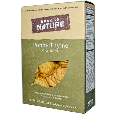 Back To Nature Poppy Thyme Snack Cracker (6x6.5Oz)