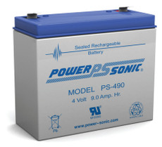 PS-490 Power-sonic Battery - 4 Volt 9 Amp Hour