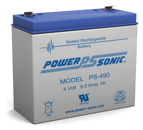 PS-490 Power-sonic Battery - 4 Volt 9 Amp Hour