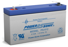 Power-sonic PS-612 Battery - 6 Volt 1.4 Amp Hour Sealed Lead Acid