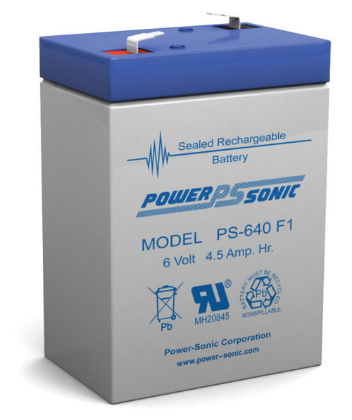 Power-sonic PS-640 F1 Battery - 6 Volt 4.5 Amp Hour