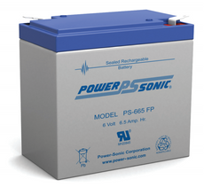 Power-sonic PS-665 FP Battery - 6 Volt 6.5 Amp Hour Sealed Lead Acid