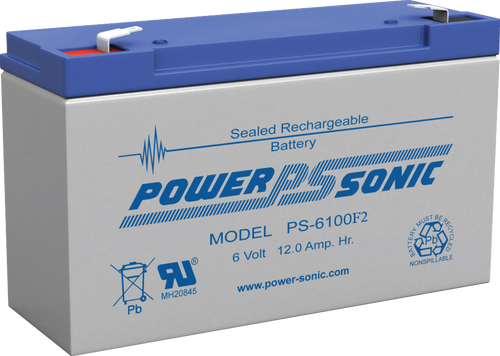 Power-sonic PS-6100 F2 Battery - 6 Volt 12.0 Amp Hour