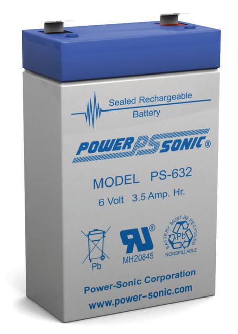 Power-sonic PS-632 Battery - 6 Volt 3.5 Amp Hour