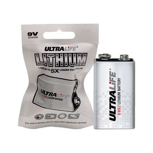 U9VLJPFP Ultralife 9 Volt Lithium Battery - Long-Life 9V