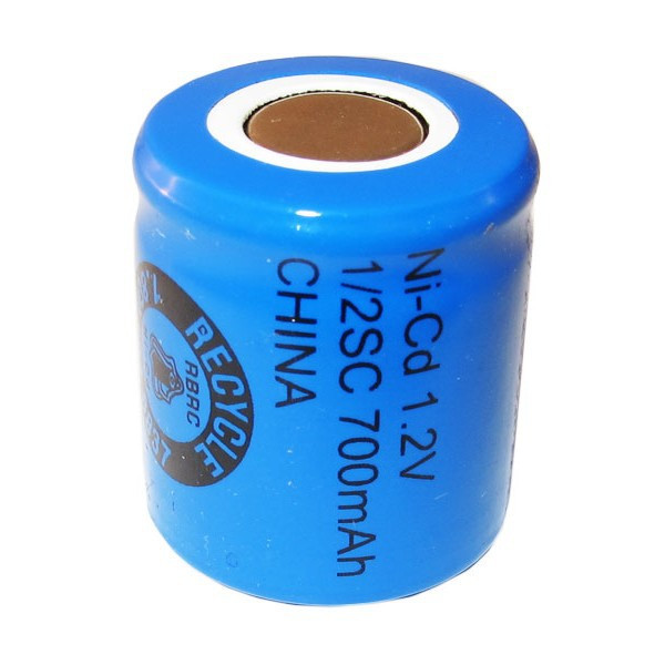 1/2SubC | 1/2SC, NiCd 1/2 Sub C Flat Top Battery