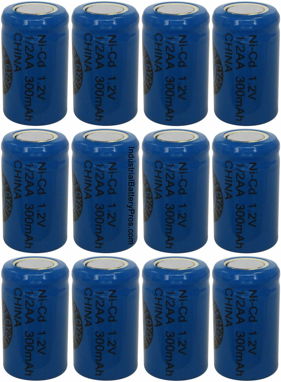 Evergreen N1/2AA Battery - 1.2V 300mAh 1/2AA Ni-Cd (12 Pack)