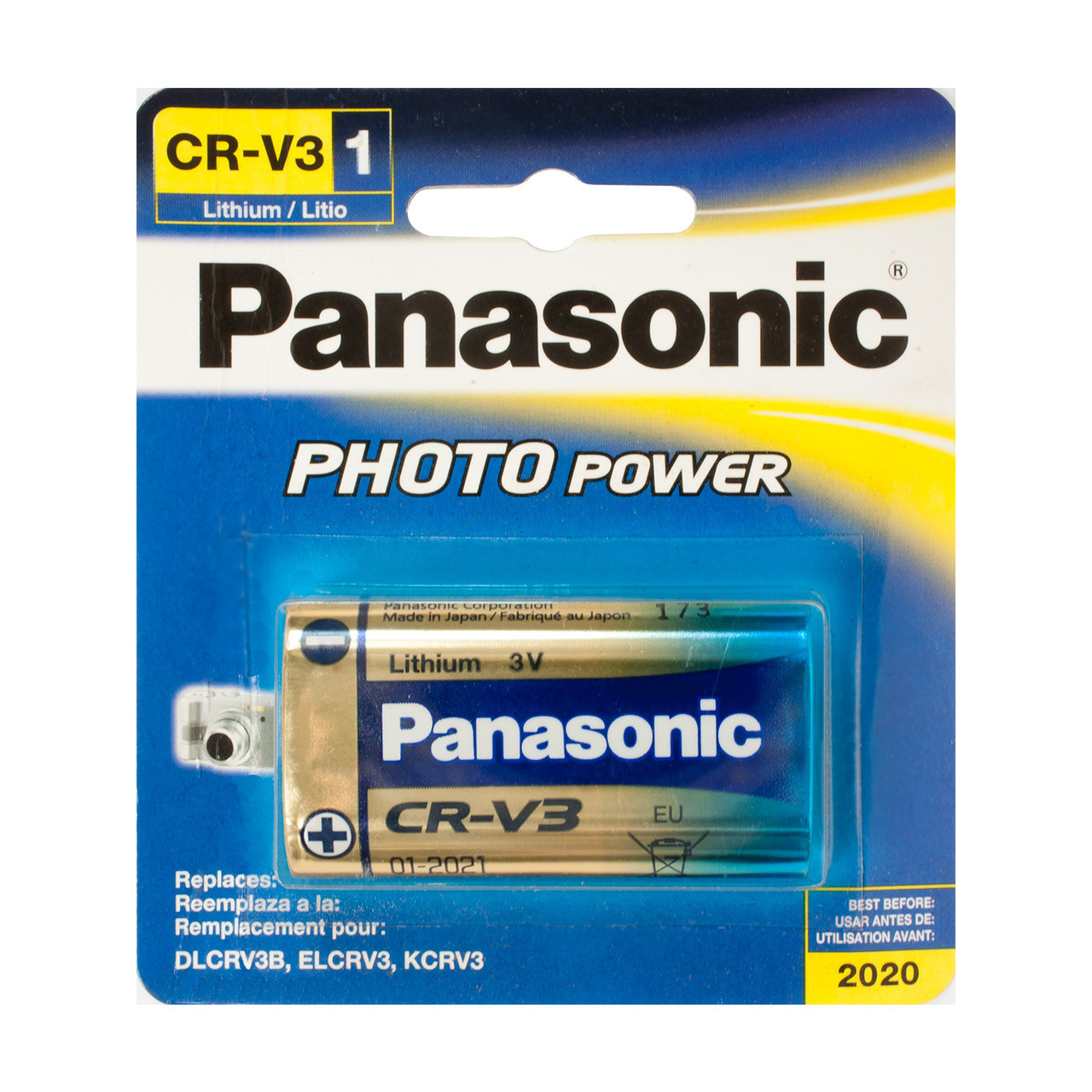 Panasonic CR-V3 Lithium 3V Battery -3 Volt Replaces DLCRV3B, ELCRV3, KCRV3