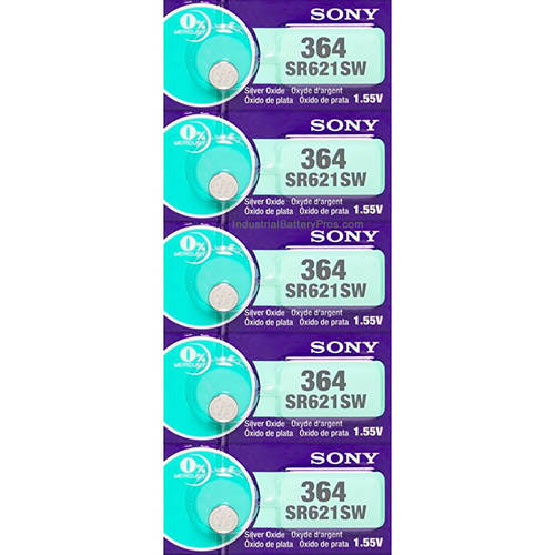 Sony SR621SW - 364 Button - Watch Battery (5 Pack)
