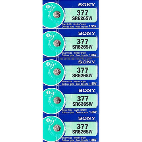 Sony SR626SW - 377 Button -  Watch Battery (5 Pack)