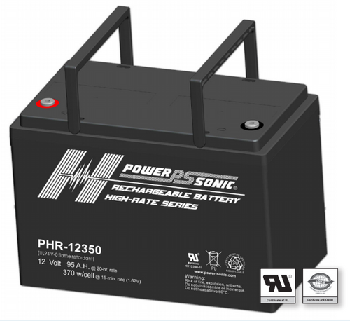 Power-Sonic PHR-12350 Sealed Rechargeable Battery - 12V 98Ah