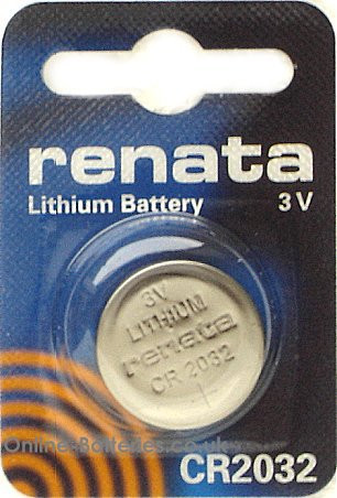 Renata CR2032 Battery - 3 Volt 220mAh Lithium Coin Cell