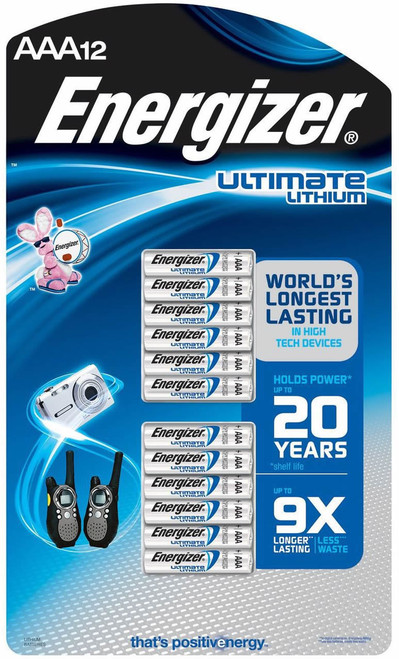 Energizer AAA L92 Ultimate Lithium Battery (12 Pack)