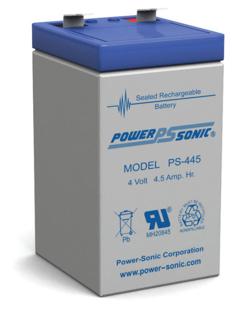 Power-Sonic PS-445 Sealed Rechargeable Battery - 4 Volt 4.5 Ah