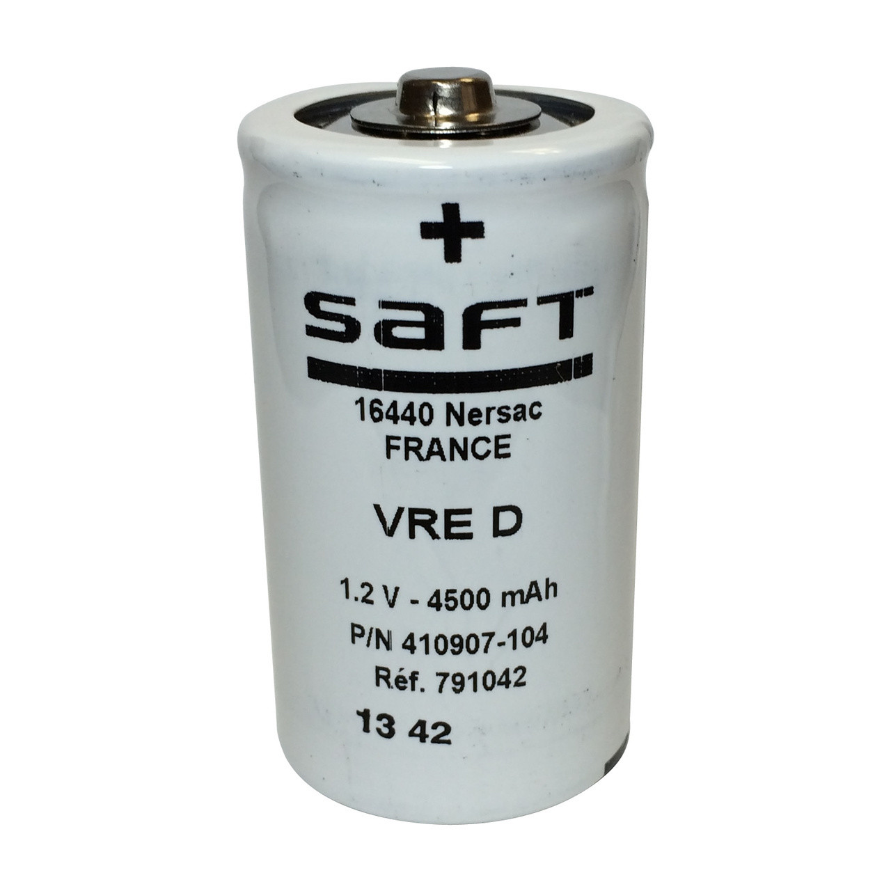 VRE D - 410907-104 Saft Battery (12 Pieces) 1.2V 4500mAh D NiCd High Button  Top