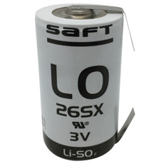 Saft LO26SX-STS Battery - 3V Lithium D Cell (Solder Tabs)