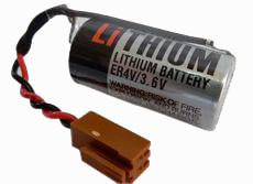 Toshiba ER4V/3.6V PLC Battery - 3.6V Lithium (2 Pin Orange Connector)