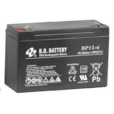 B.B. Battery BP12-6 (.187") - 6V 12Ah AGM - VRLA Rechargeable Battery