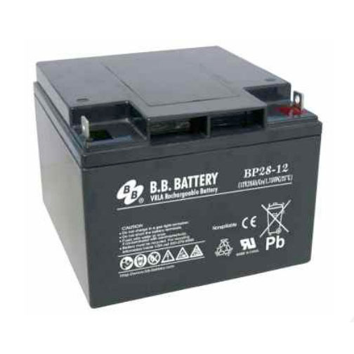 B.B. Battery BP28-12 (.250") - 12V 28Ah AGM - VRLA Rechargeable