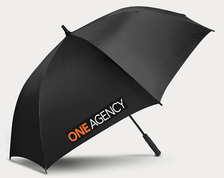 Premium eight panel sports umbrella which has a strong 190T pongee canopy with a smart silver finish on the underside. It has automatic opening and a windproof fibreglass frame with 76cm ribs. Other features include a fibreglass shaft with a soft EVA hand grip, tough polypropylene tips, a Velcro tie and a matching pongee sleeve.