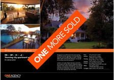 A3 Window card with sold sticker. The sold sticker should be placed at an angle across the
window card.