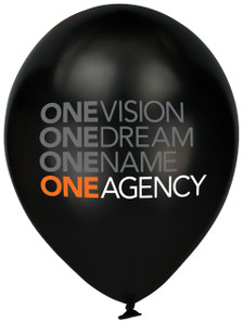 Black branded balloon