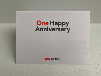 Card Anniversary White + Orange Envelope