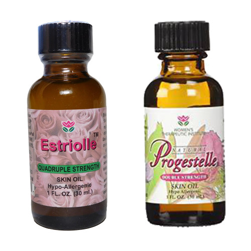 1 bottle Estriolle Bioidentical Estriol Oil and 1 bottle Progestelle Natural Bioidentical Progesterone Oil