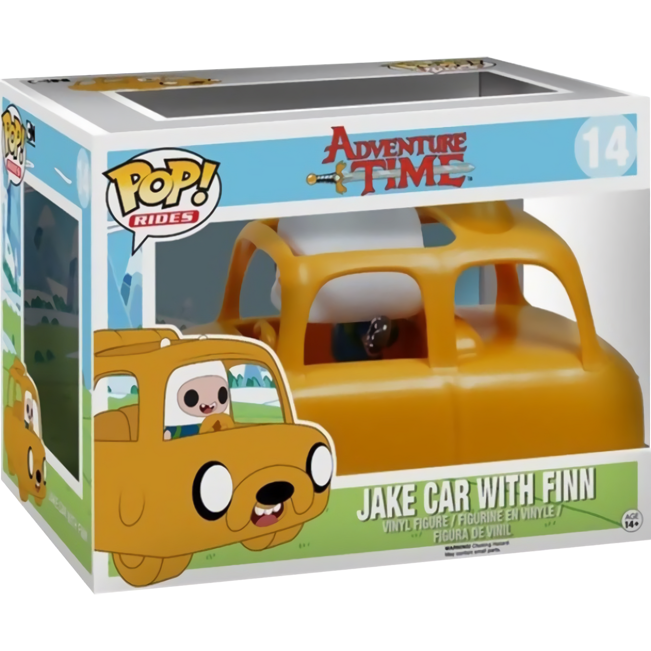 Finn w/ Jake Car: POP! Rides x Adventure Times Vinyl Figure [#075 / 06979]  - ToysDiva