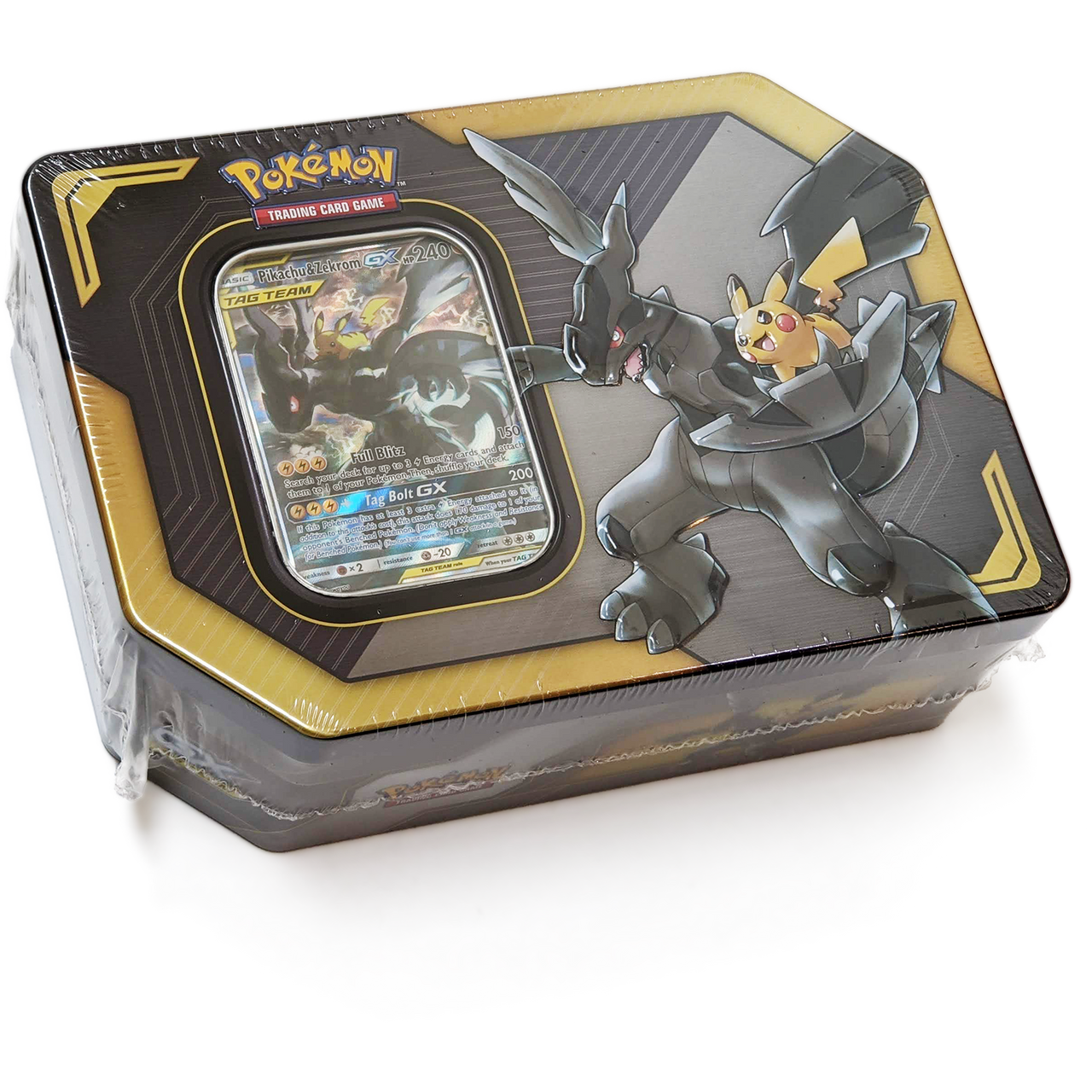 Pikachu & Zekrom: Pokemon GX Tag Team Trading Card Tin Box [80529] -  ToysDiva