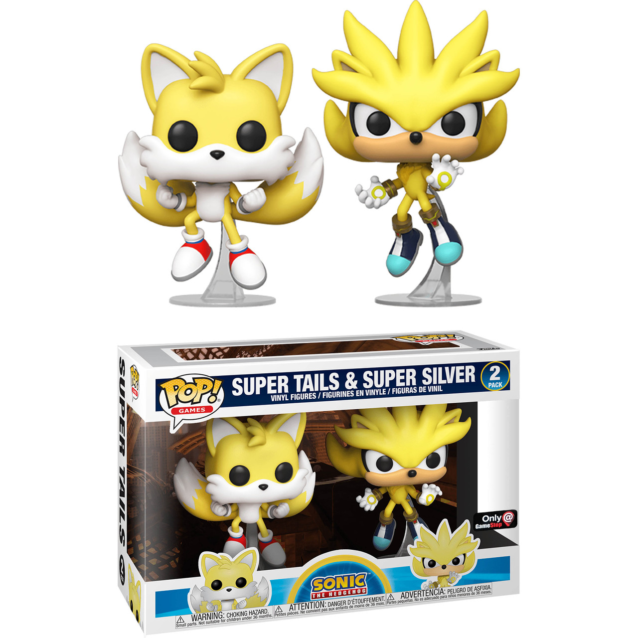 Boneco Funko Pop Sonic Super Tails & Super Silver *SDCC 2020