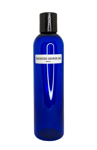 Shower Gel in 8oz Cobalt Blue Bottle