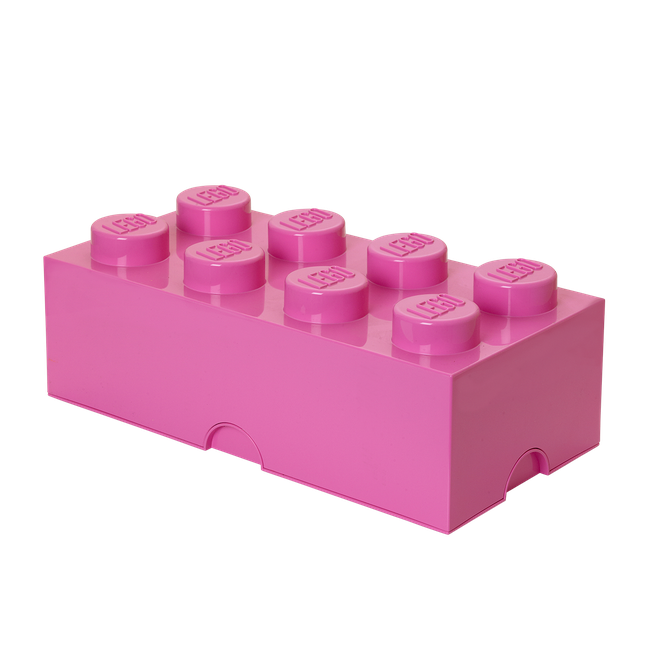 pink lego storage brick