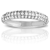 .63ct Diamond Pave Wedding Band set in 14k White Gold